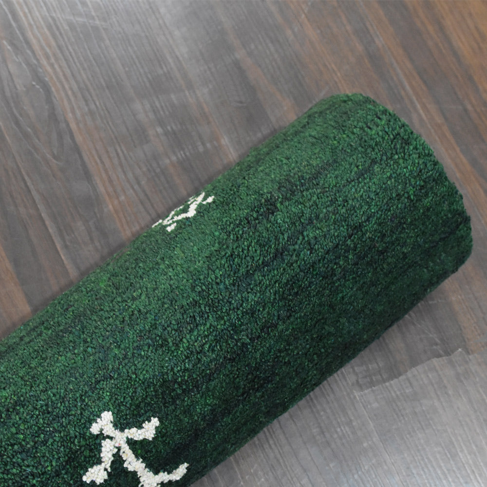 Iver Hand Knotted Silk & Wool Green Area Rug