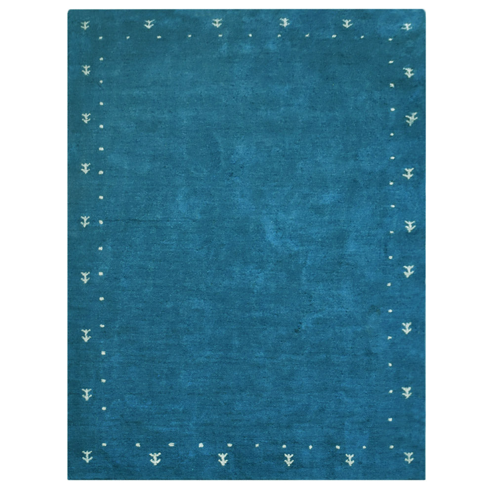 Dale Hand Knotted Silk & Wool Blue Area Rug