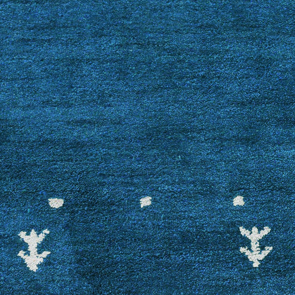 Dale Hand Knotted Silk & Wool Blue Area Rug
