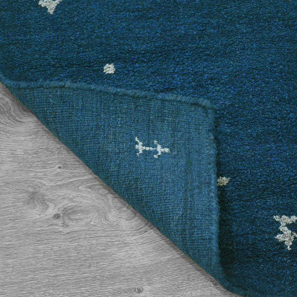 Dale Hand Knotted Silk & Wool Blue Area Rug