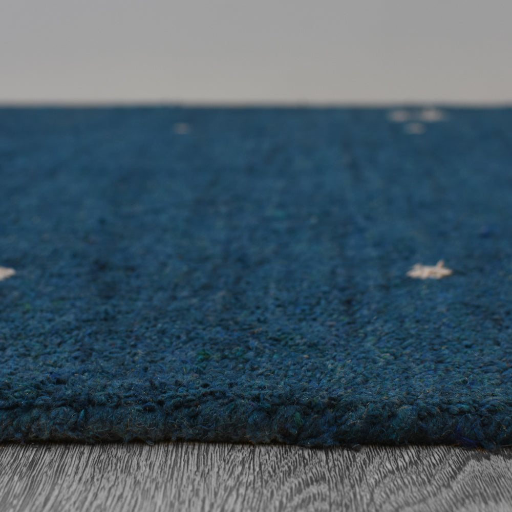 Dale Hand Knotted Silk & Wool Blue Area Rug