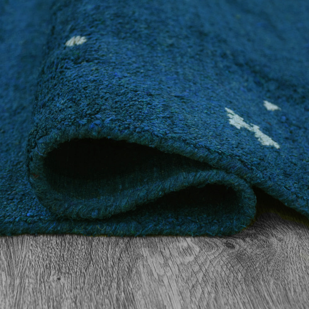Dale Hand Knotted Silk & Wool Blue Area Rug