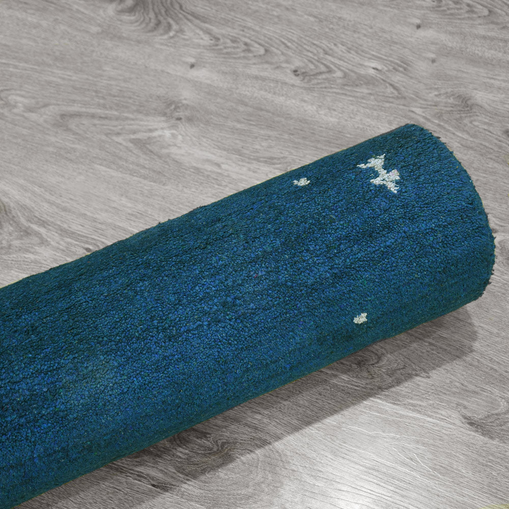 Dale Hand Knotted Silk & Wool Blue Area Rug