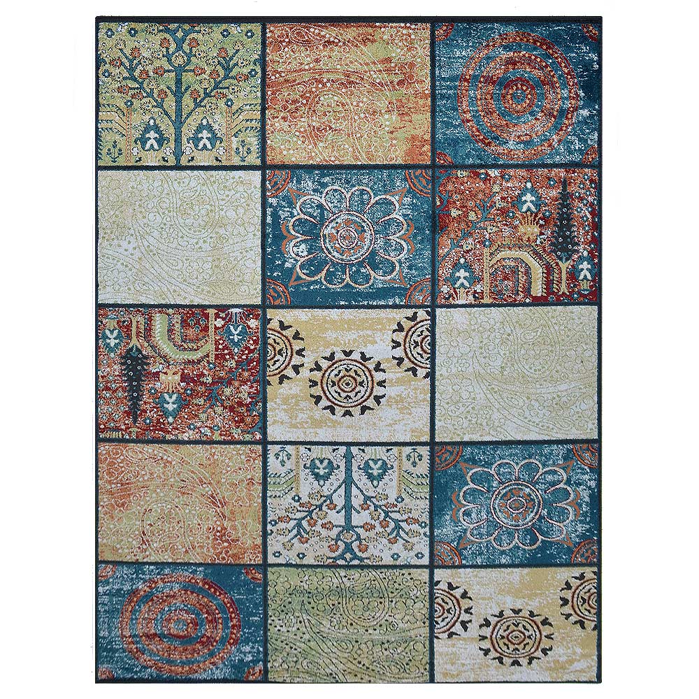 Mosaic Delight Machine Woven Heatset Rug