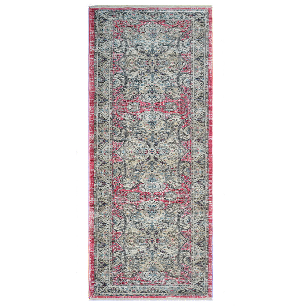 Pink Machine Woven Crossweave Polyester Area Rug