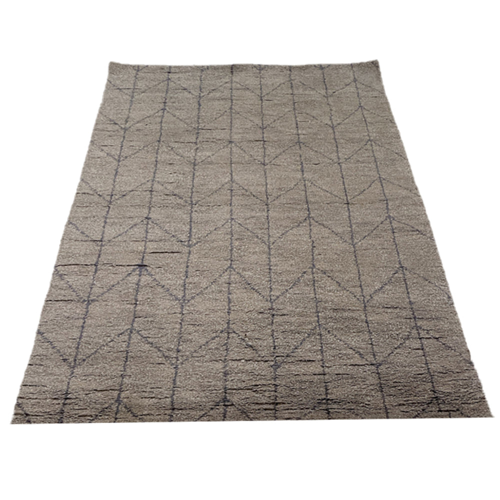 Geo grid Hand Knotted Wool Rug