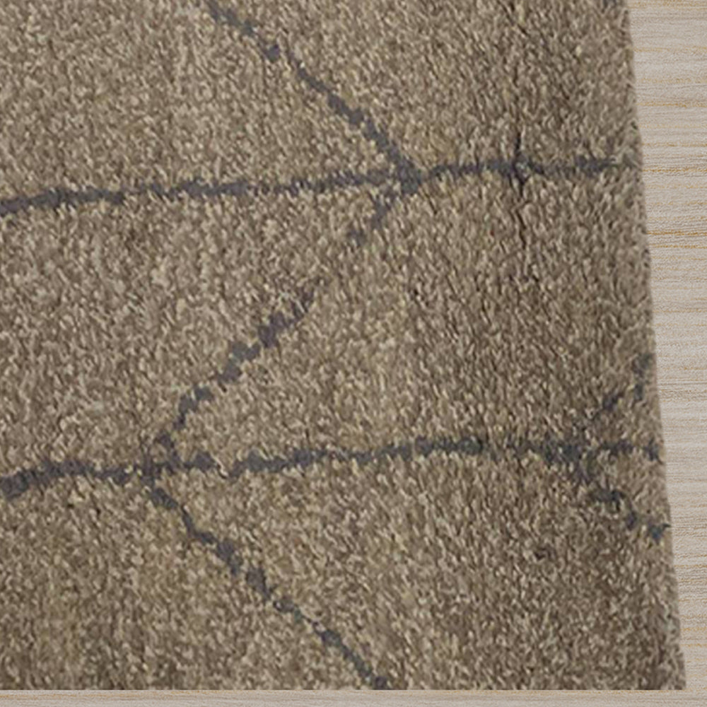Geo grid Hand Knotted Wool Rug