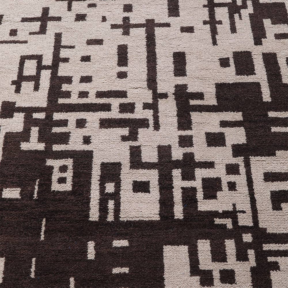 Pixelate Hand Knotted Wool Rug