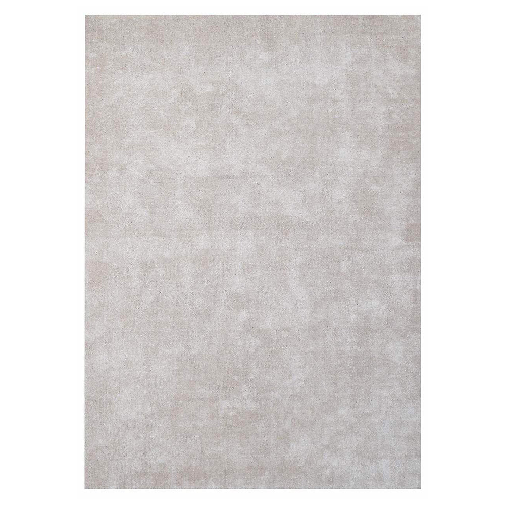 White Hand Knotted Silk Area Rug