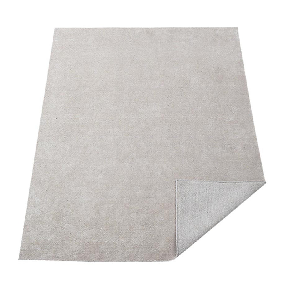 White Hand Knotted Silk Area Rug