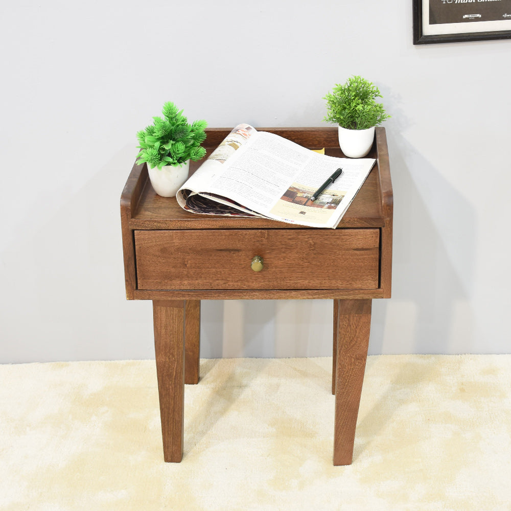 Aria - Drawer Solid Wood Side Table