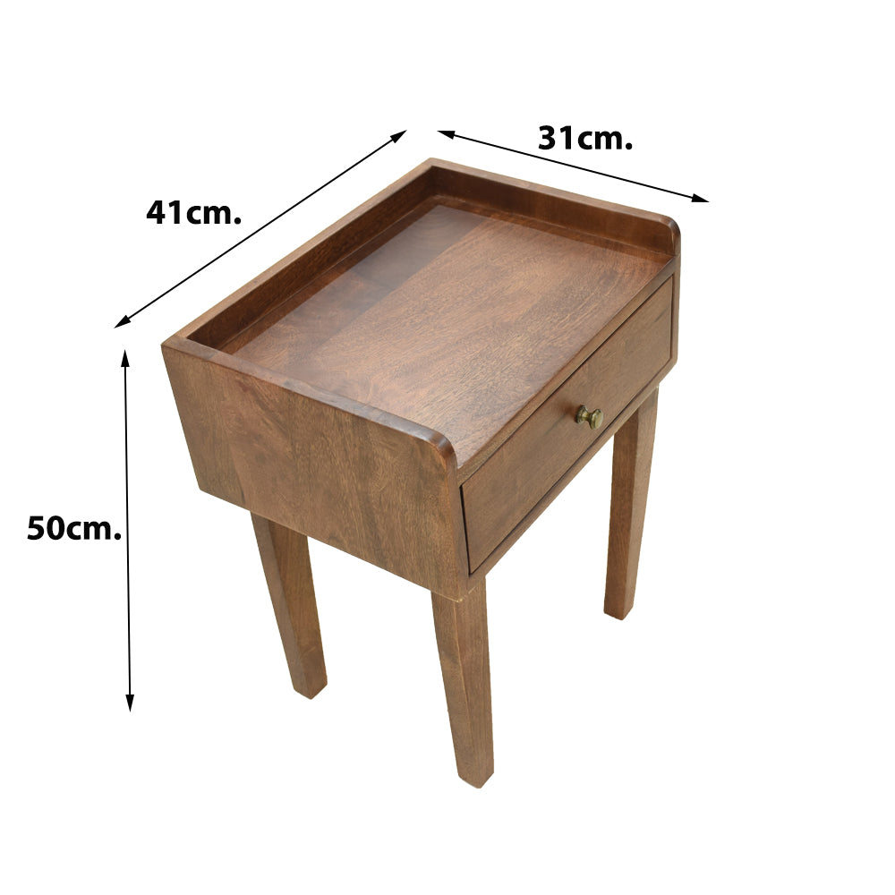 Aria - Drawer Solid Wood Side Table