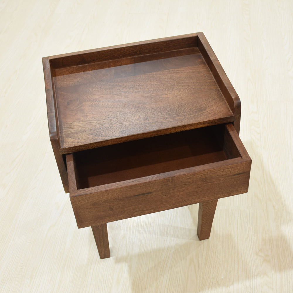 Aria - Drawer Solid Wood Side Table