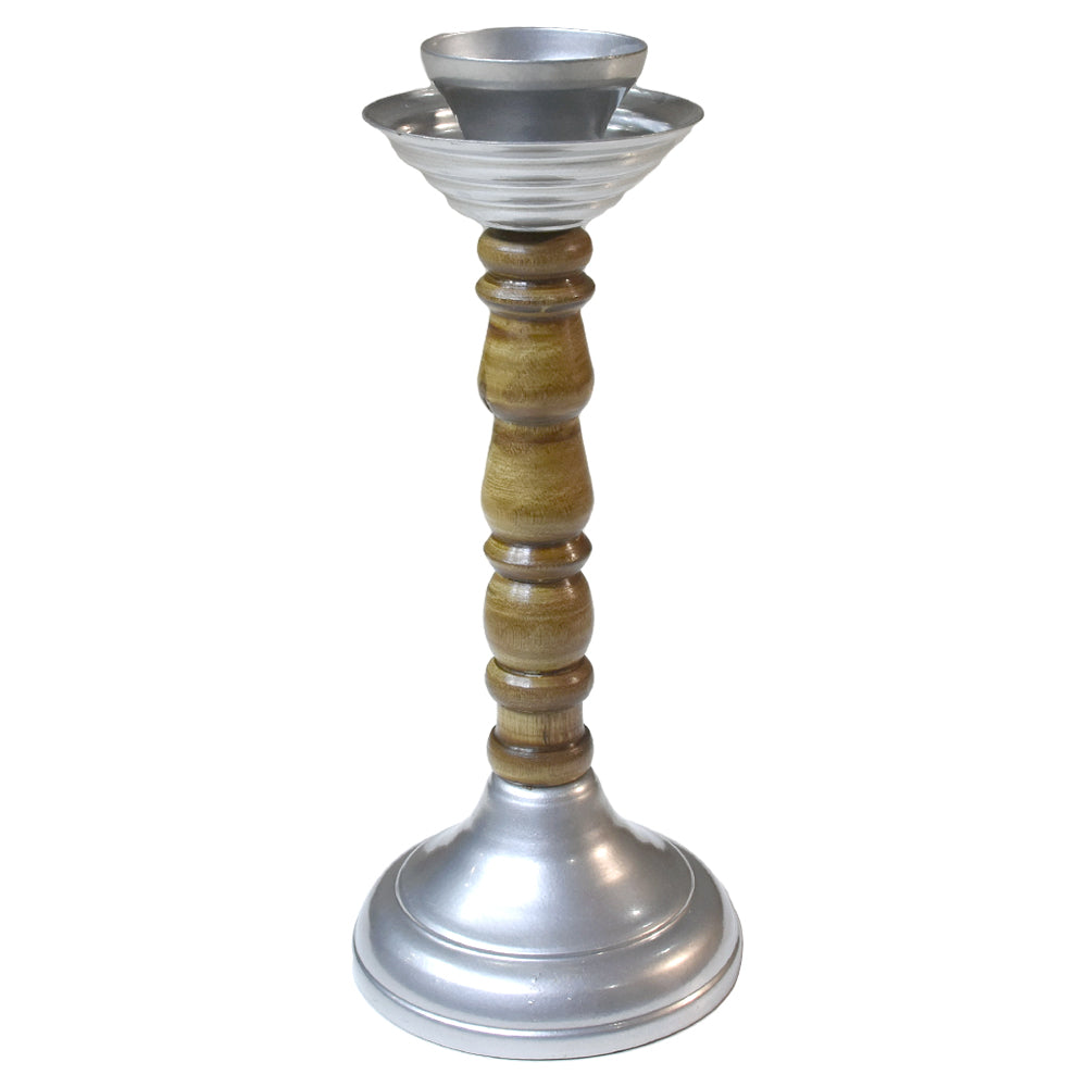 Harmony Silver Pillar Candle Holder