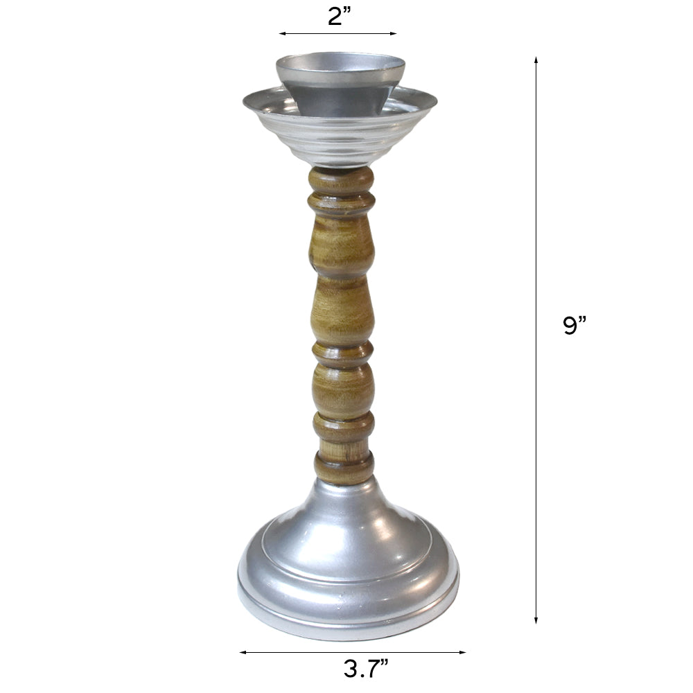 Harmony Silver Pillar Candle Holder