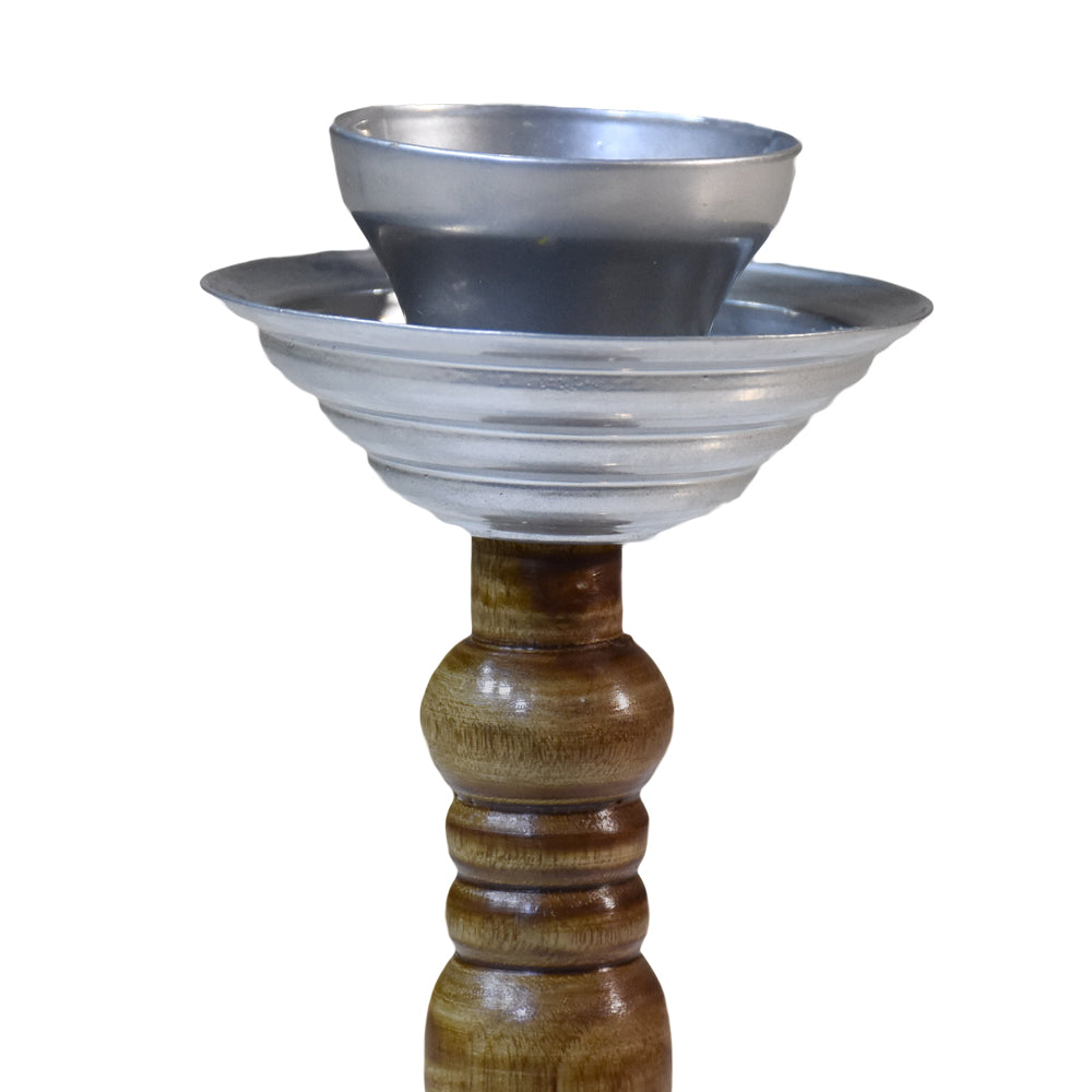Fusion Silver Pillar Candle Holder