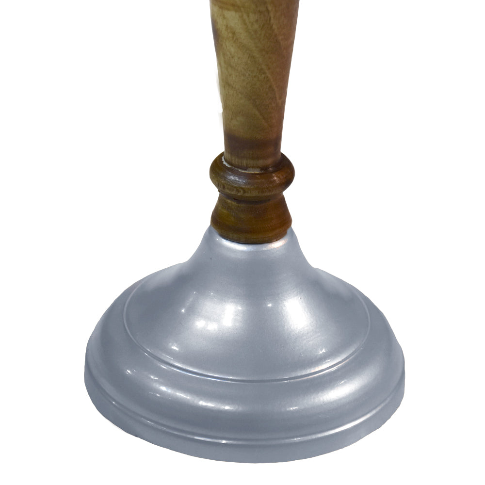Fusion Silver Pillar Candle Holder