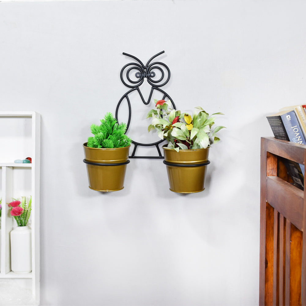 Owl Haven Gold Pot Planter
