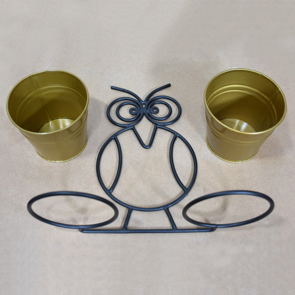 Owl Haven Gold Pot Planter