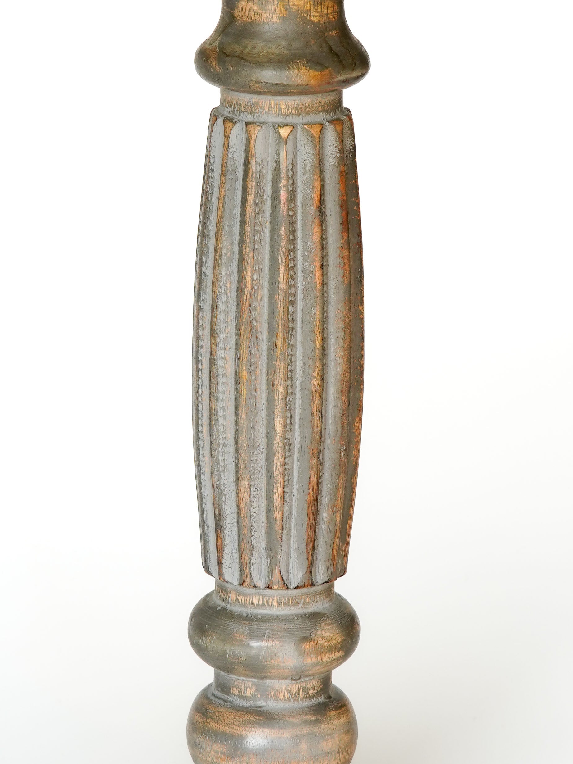 Ionic Pillar Candle Holder - Gray Wash