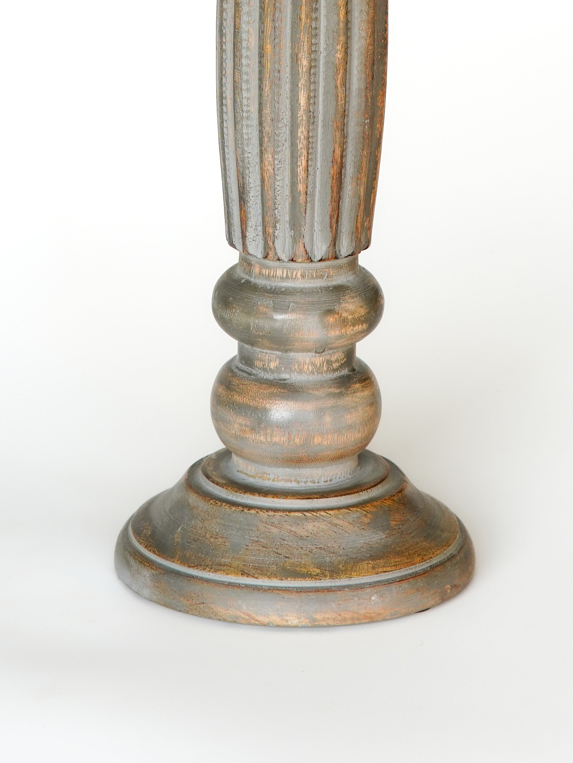 Ionic Pillar Candle Holder - Gray Wash