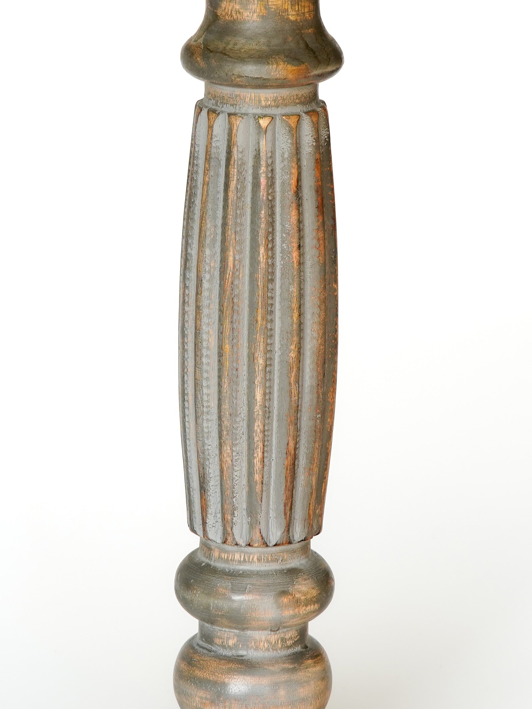 Ionic Pillar Candle Holder - Gray Wash