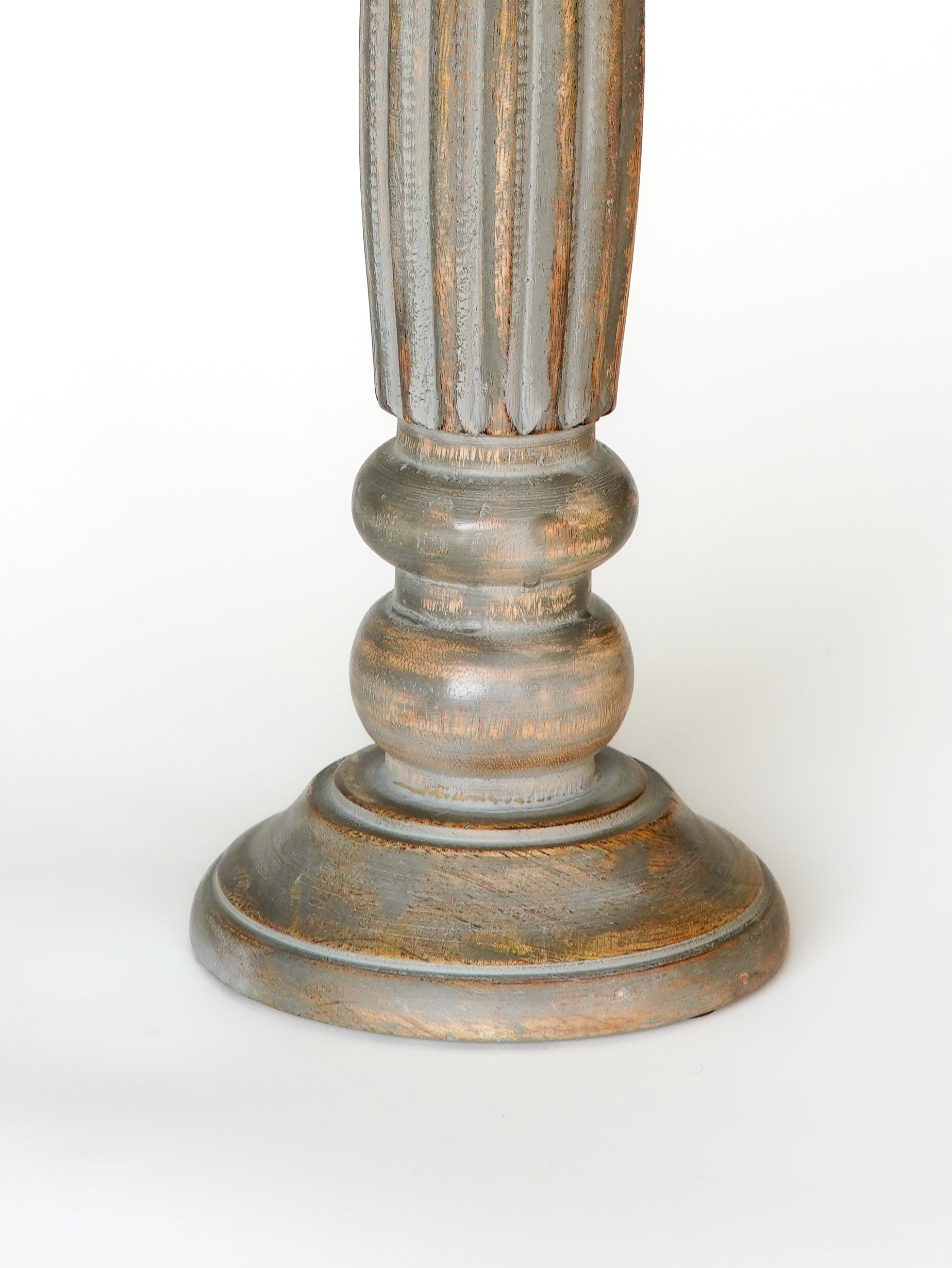 Ionic Pillar Candle Holder - Gray Wash