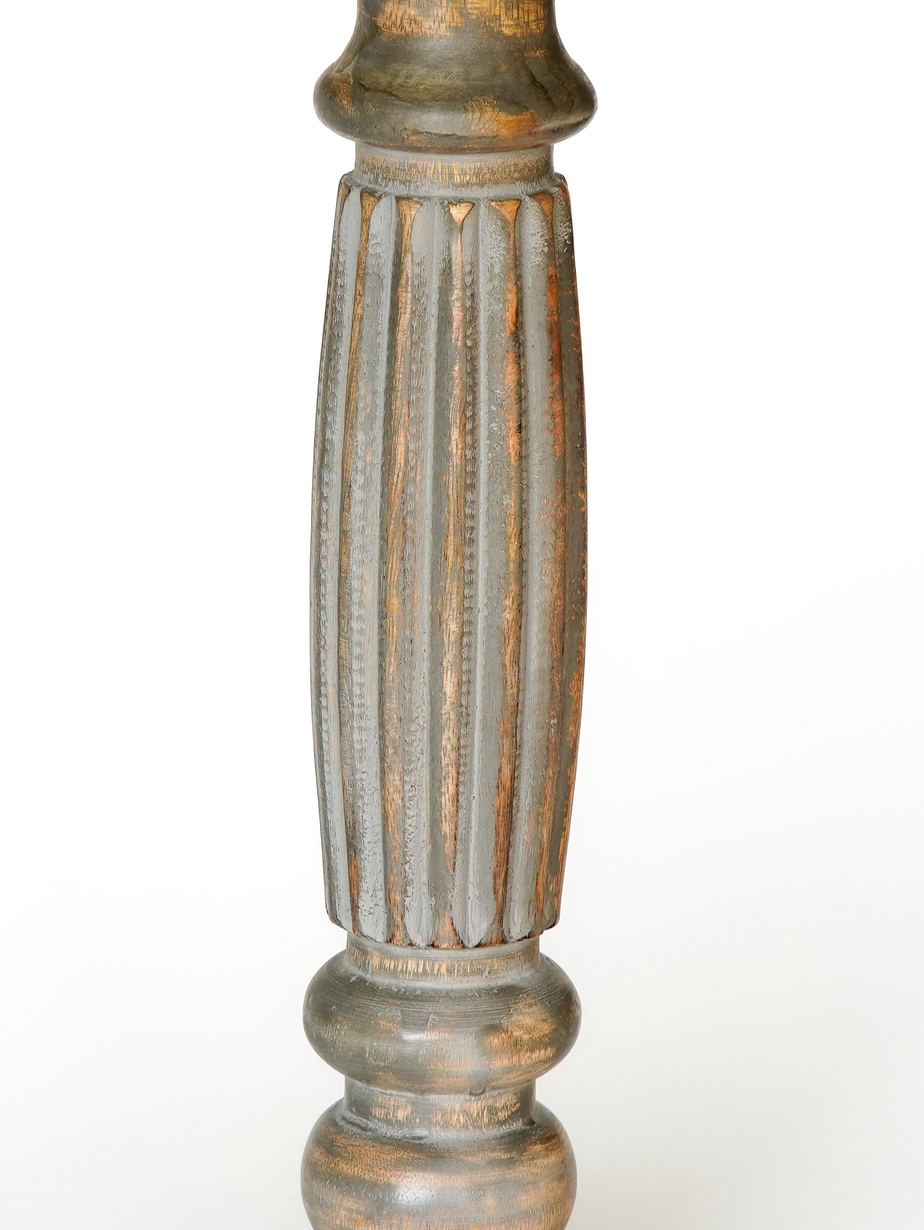 Ionic Pillar Candle Holder - Gray Wash