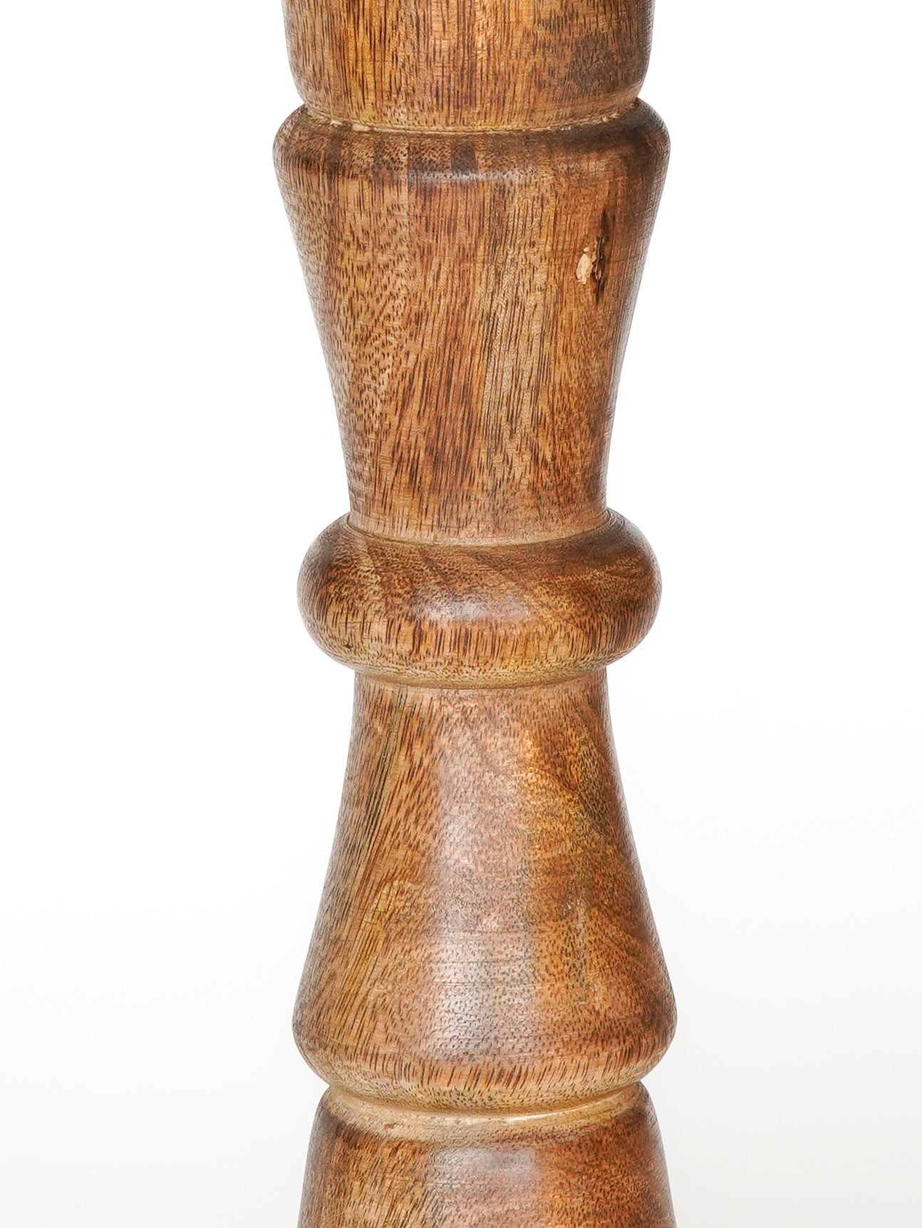 Turnwood Pillar Candle Holder - Medium Burnt