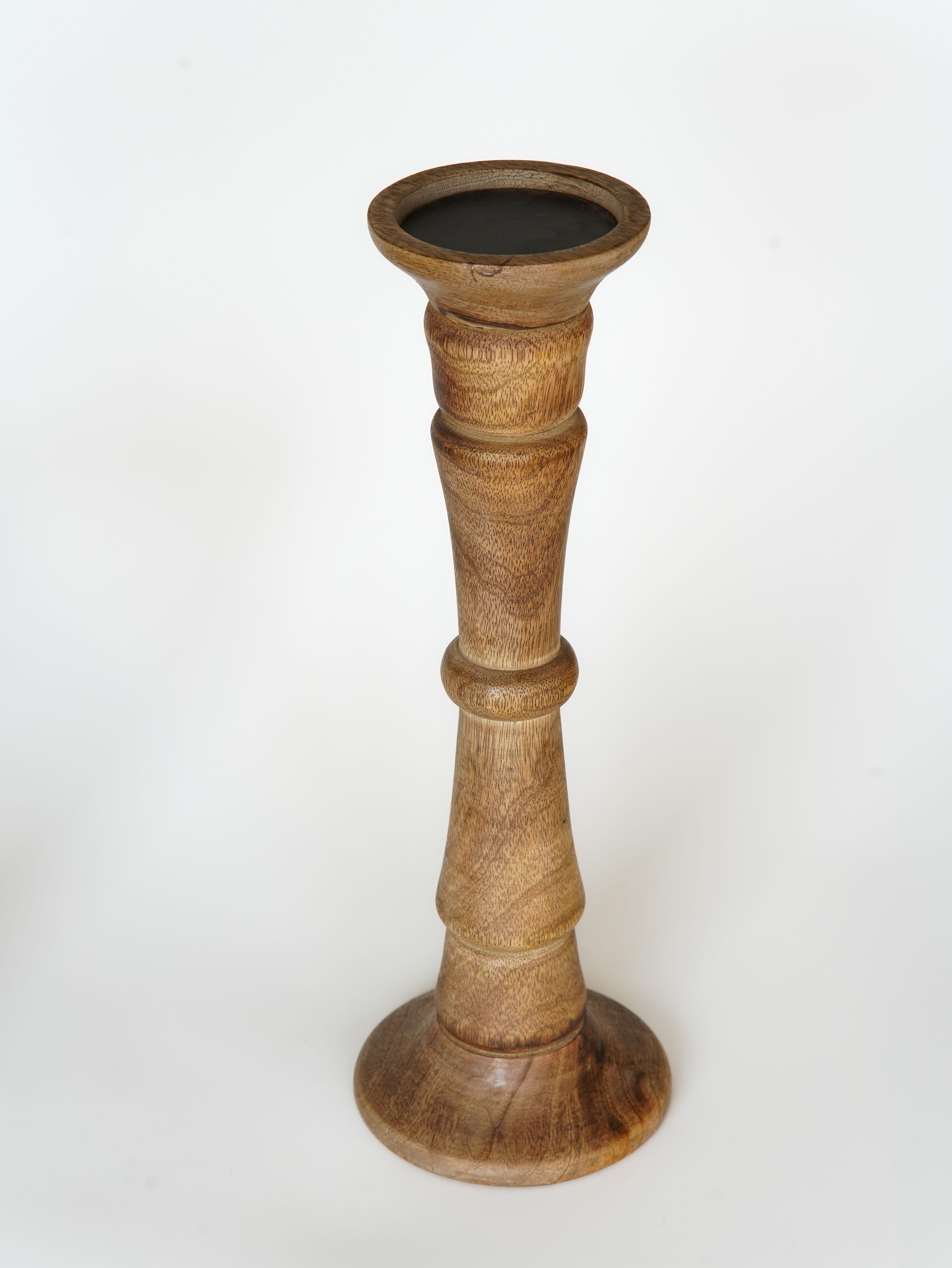 Turnwood Pillar Candle Holder