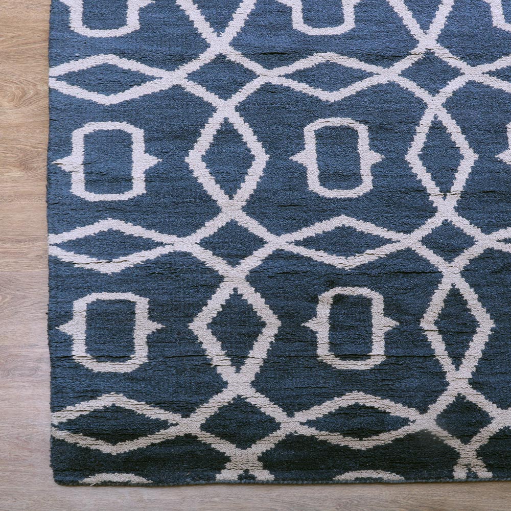 Azure Hand Knotted Wool Blue Area Rug - BBH HOMES LLC