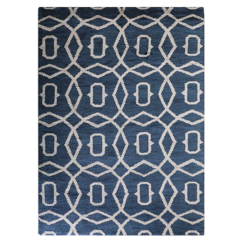 Azure Hand Knotted Wool Blue Area Rug - BBH HOMES LLC