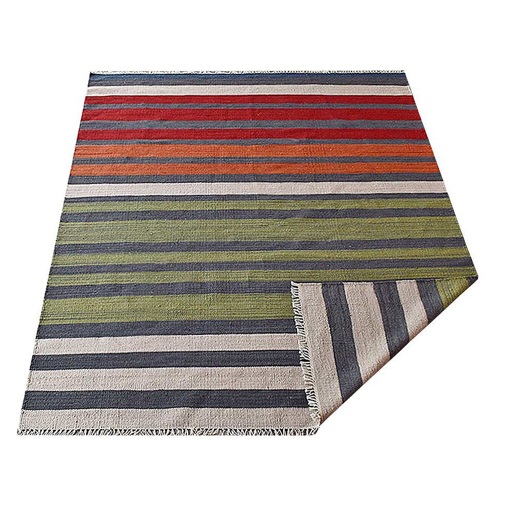 Fjallbacka Hand Woven Flat Weave Kilim Wool Area Rug - BBH HOMES LLC