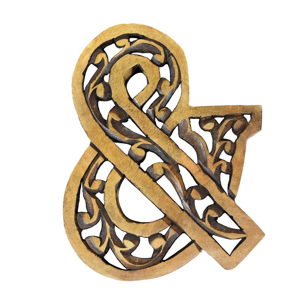 Heritage Carved Mango Wood Letter with Dark Highlights - BBH HOMES LLC