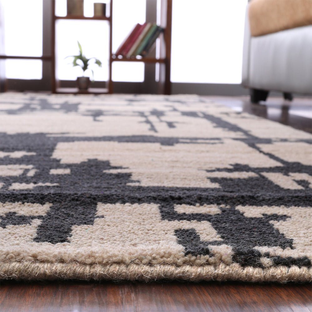 Ian Hand Knotted Wool Charcoal Area Rug - BBH HOMES LLC