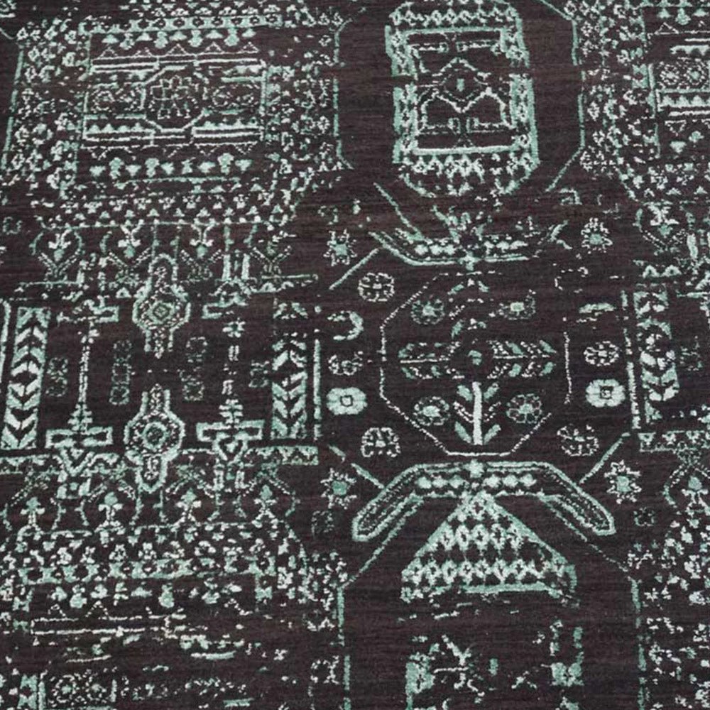 Mendoza Hand Knotted Persian Wool And Viscose Area Rug - BBH HOMES LLC