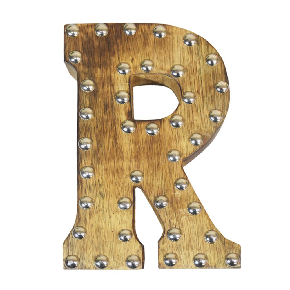 Studded Glamour Mango Wood Letter Blocks - BBH HOMES LLC