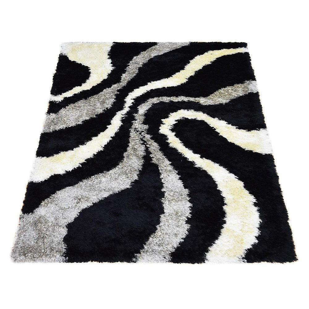 Swirl Hand Tufted Shag Polyester Rug - BBH HOMES LLC