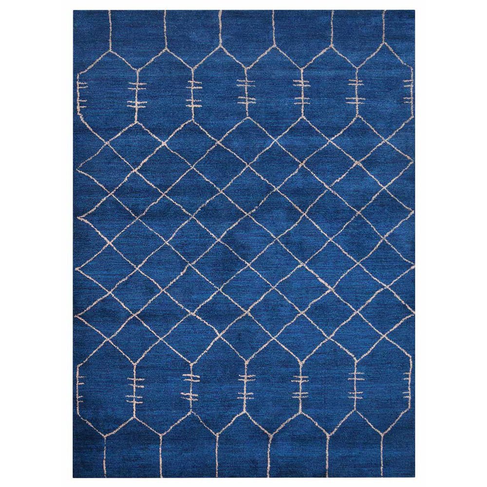Vedika Hand Knotted Silk Blue Area Rug - BBH HOMES LLC