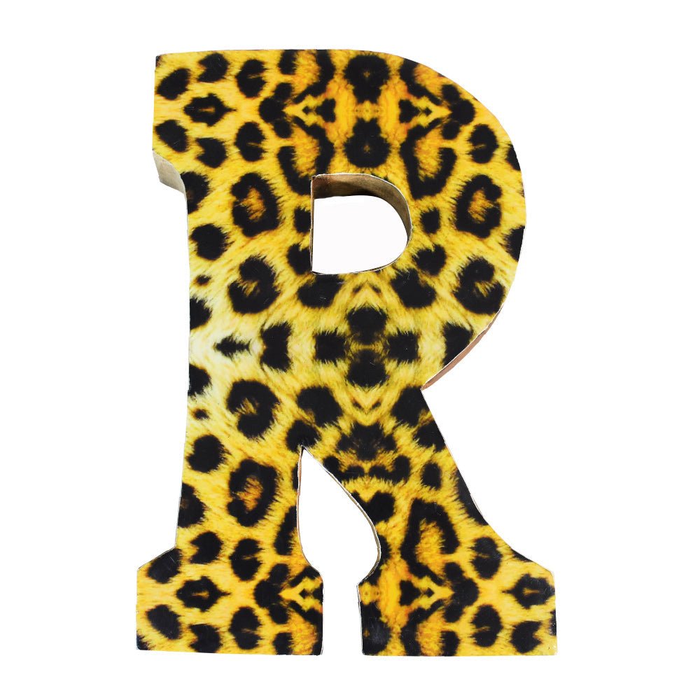 Wild Cheetah Print Mango Wood Letter Block - BBH HOMES LLC