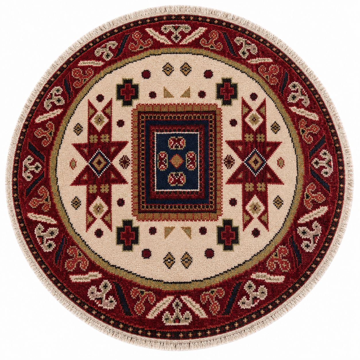 Rudrakshi Hand Knotted Afghan Kazak Rug