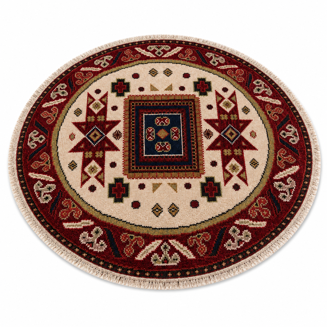 Rudrakshi Hand Knotted Afghan Kazak Rug