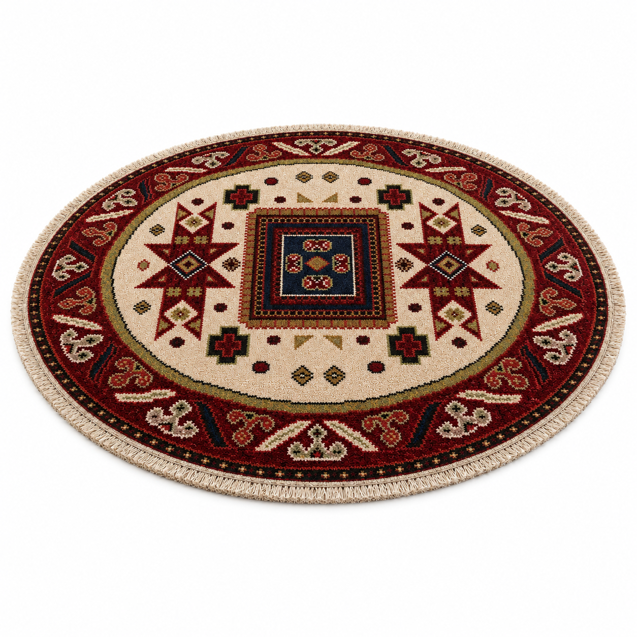 Rudrakshi Hand Knotted Afghan Kazak Rug