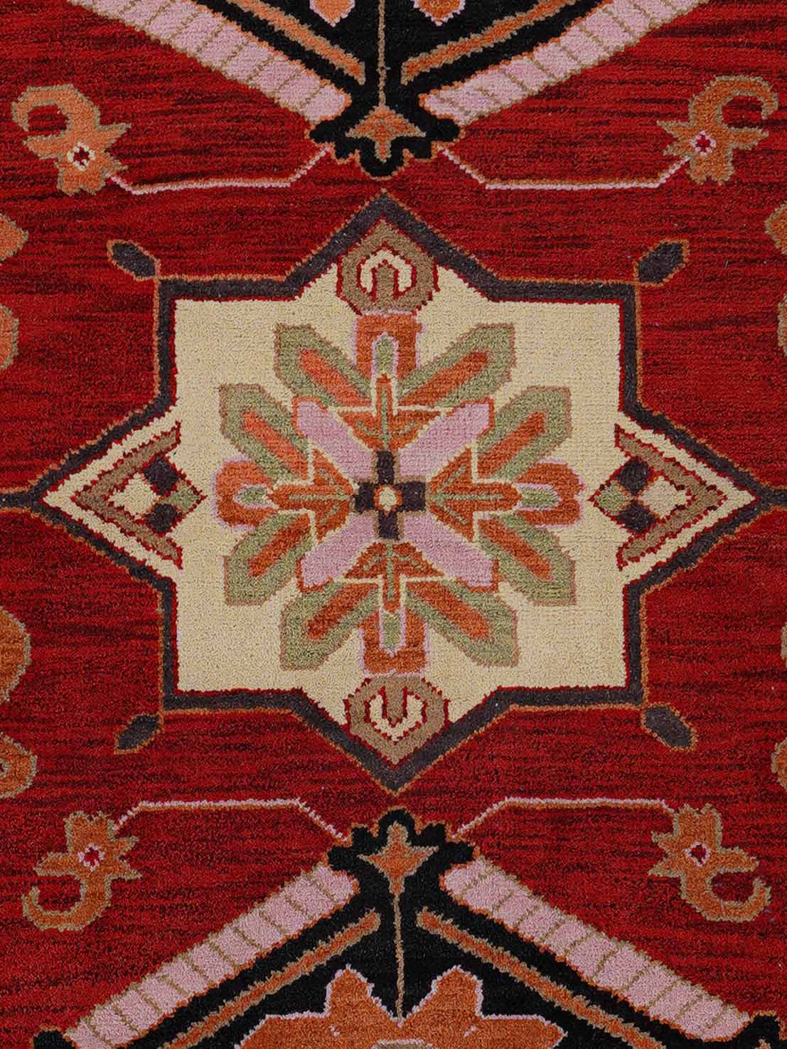 Pankaja Hand Knotted Afghan Wool & Silk Kazak Rug