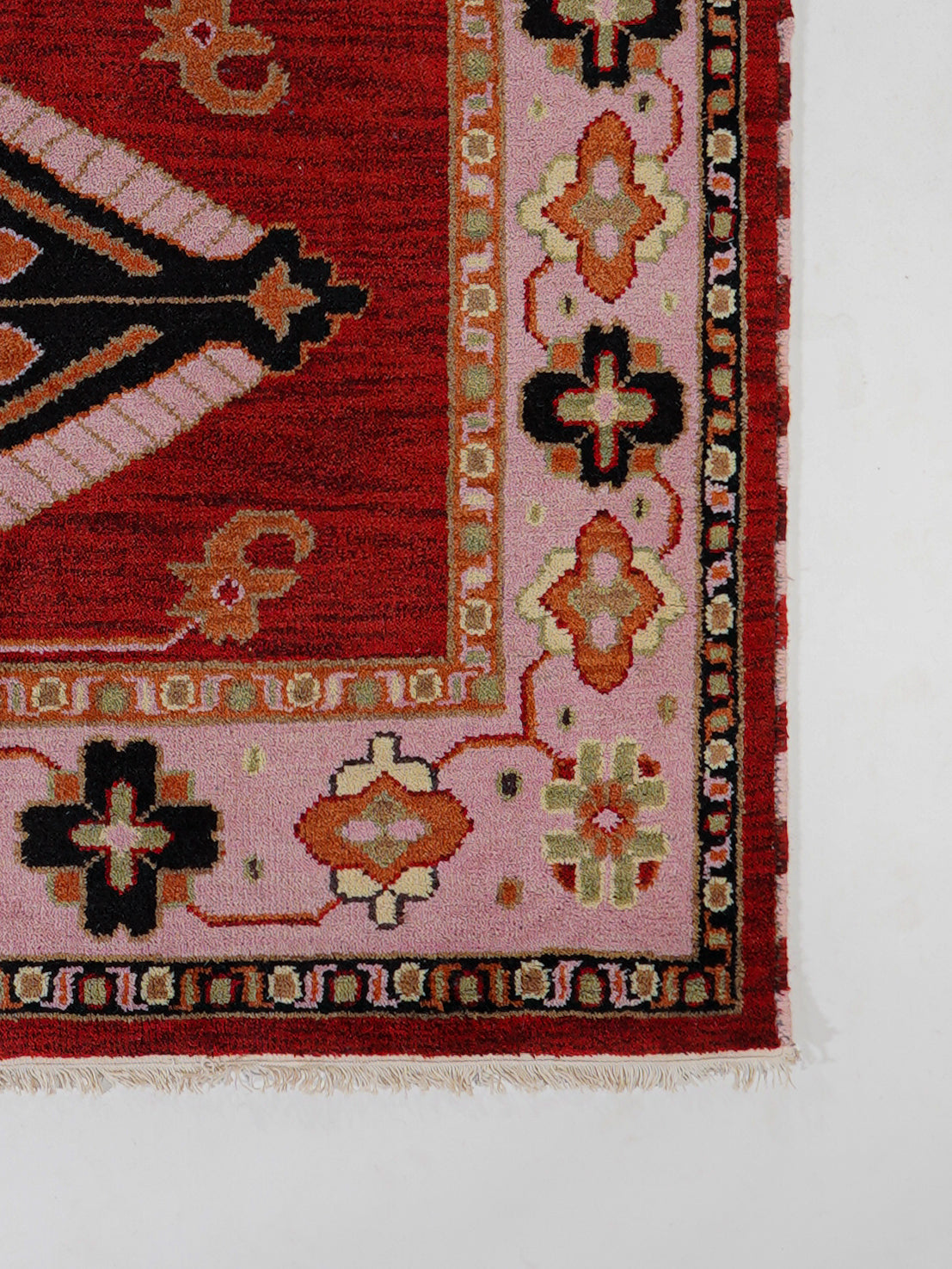 Pankaja Hand Knotted Afghan Wool & Silk Kazak Rug