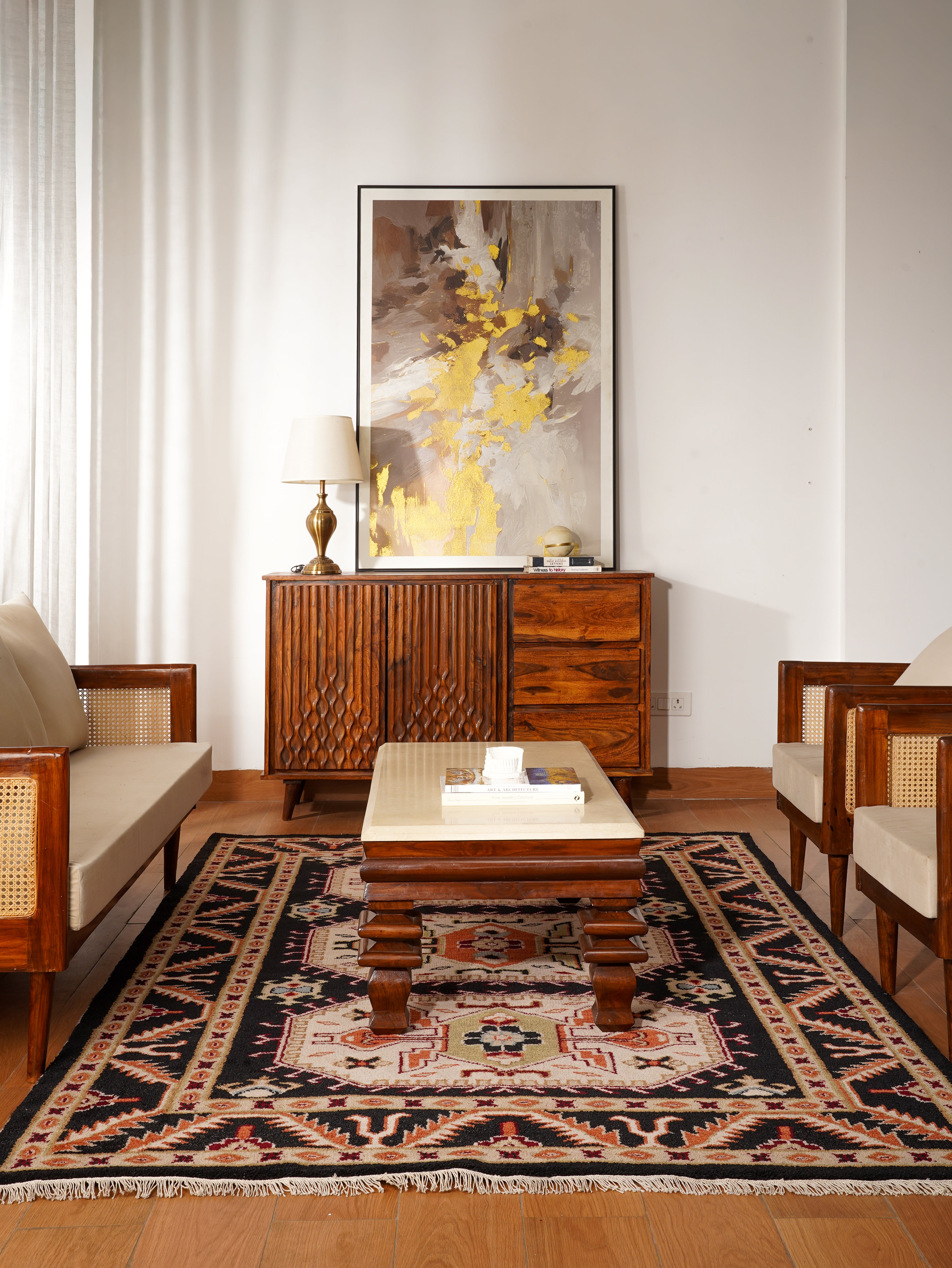 Kavi Hand Knotted Oriental Area Rug
