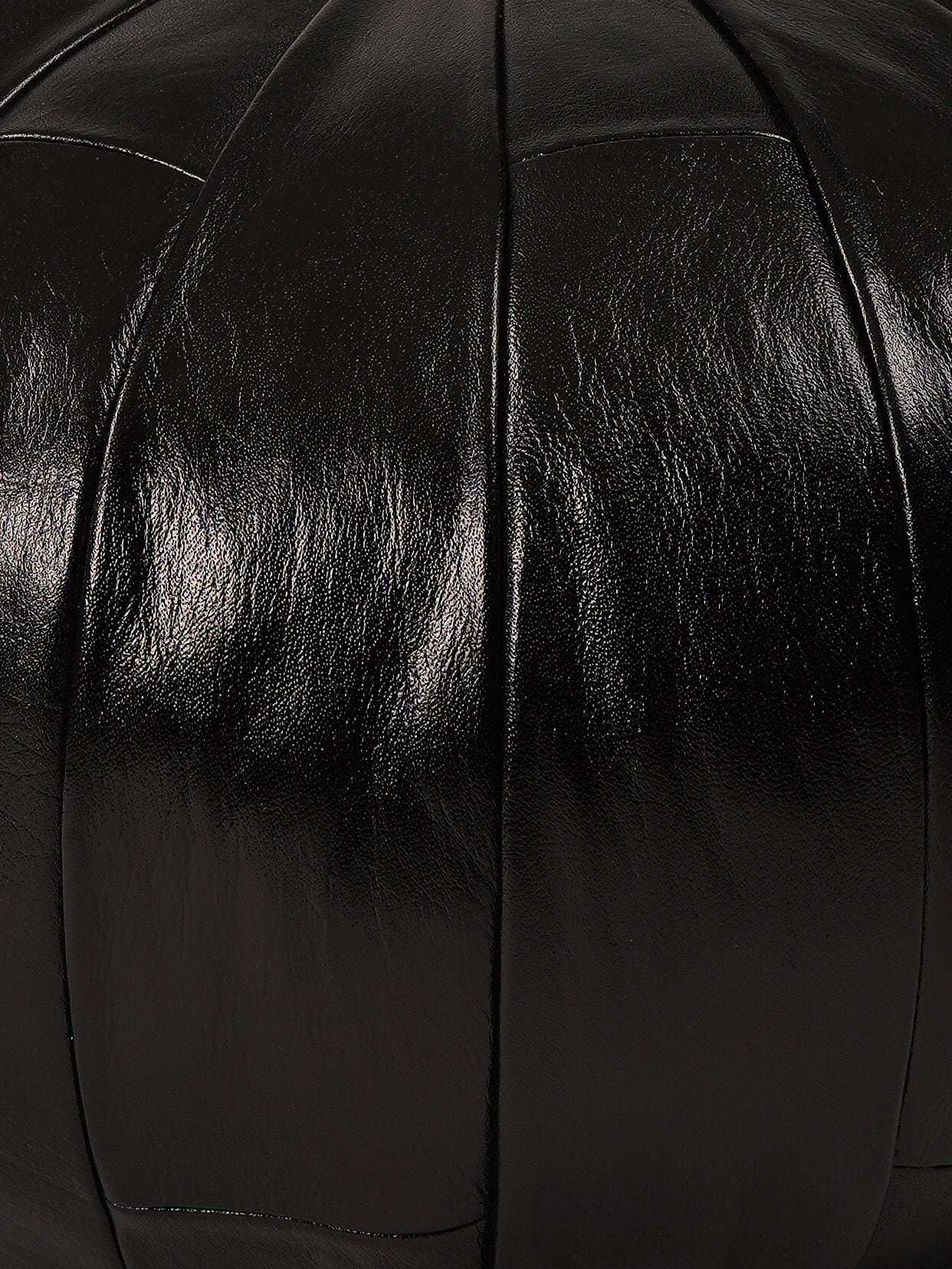 Noir Elegance Leather Pouf