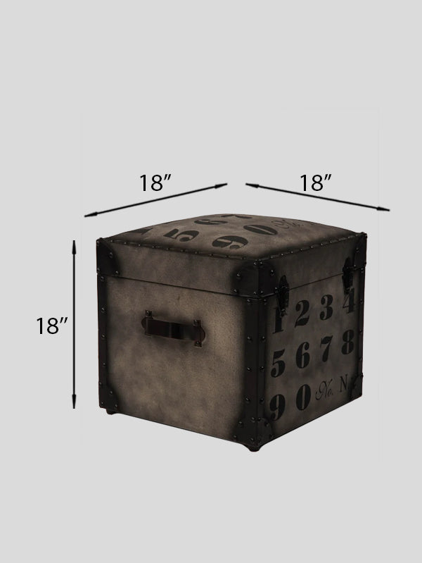 The Numerique Vault Ottoman – Vintage-Inspired Storage Trunk Seat in Wood & Canvas