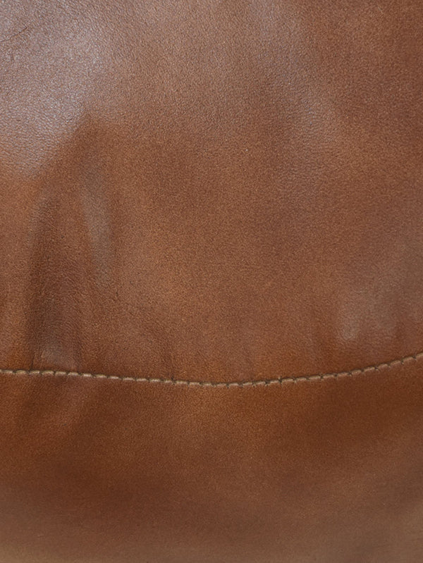 Handmade Buffalo Leather Pouf – Multiple Sizes & Colors | Round or Square | Filled