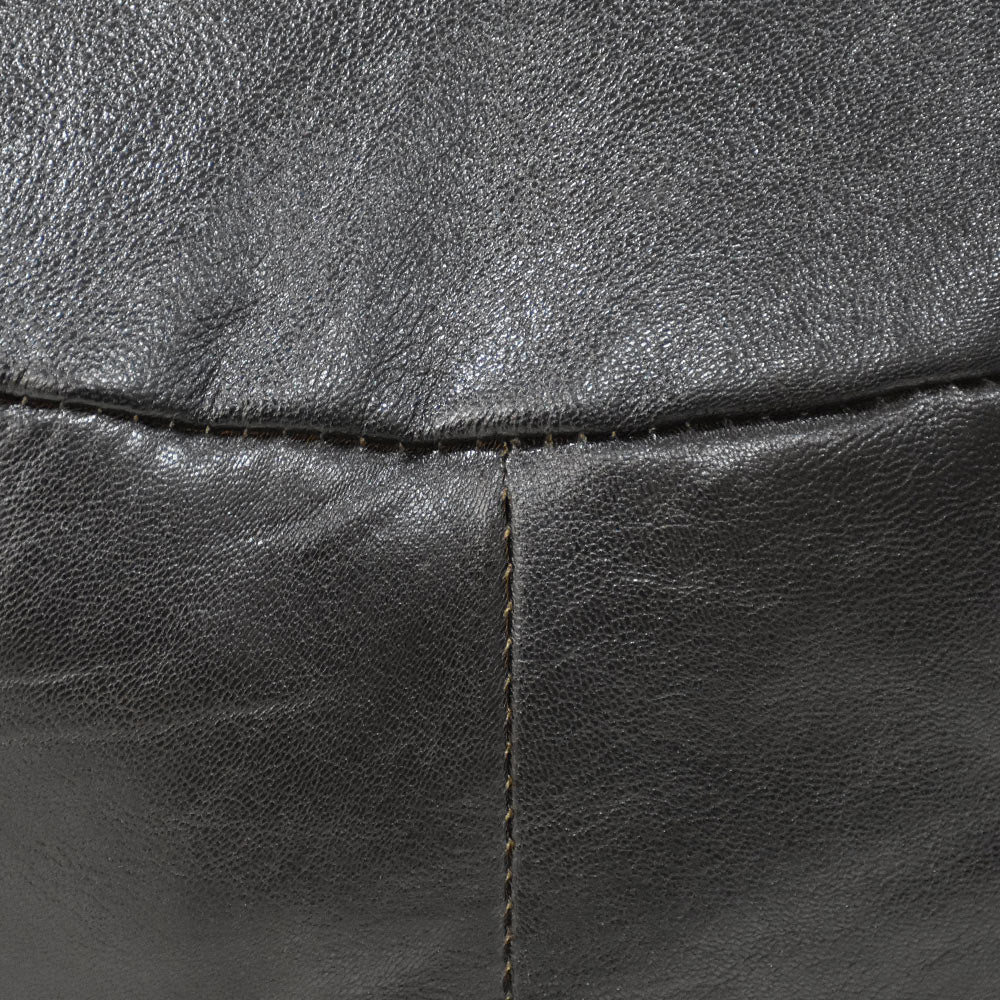 Handmade Buffalo Leather Pouf – Multiple Sizes & Colors | Round or Square | Filled